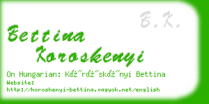 bettina koroskenyi business card